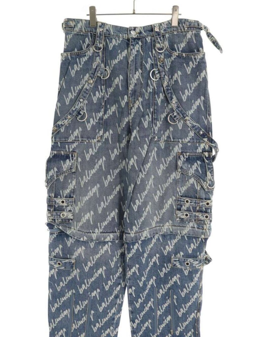 Balenciaga Total Logo Labor Baggy Denim Pants 31